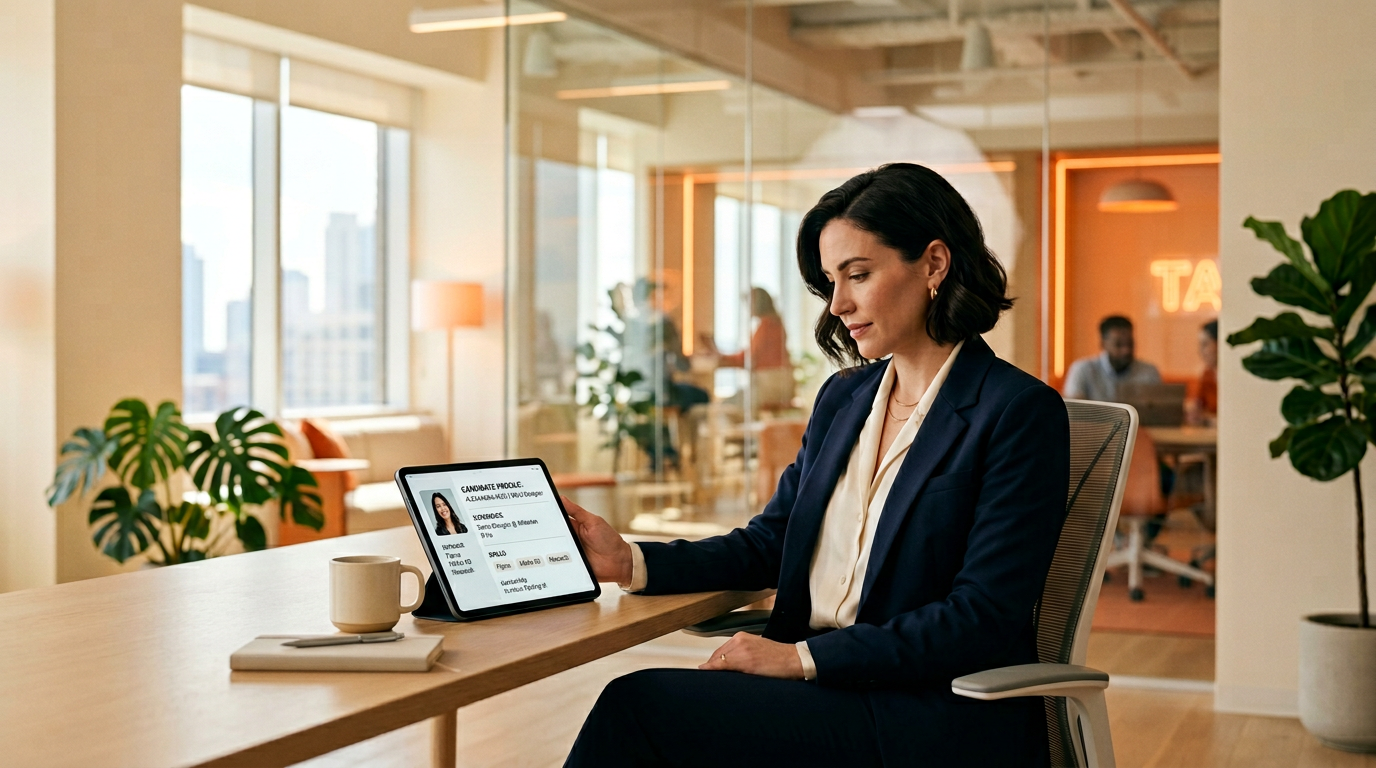 TA reviewing candidate