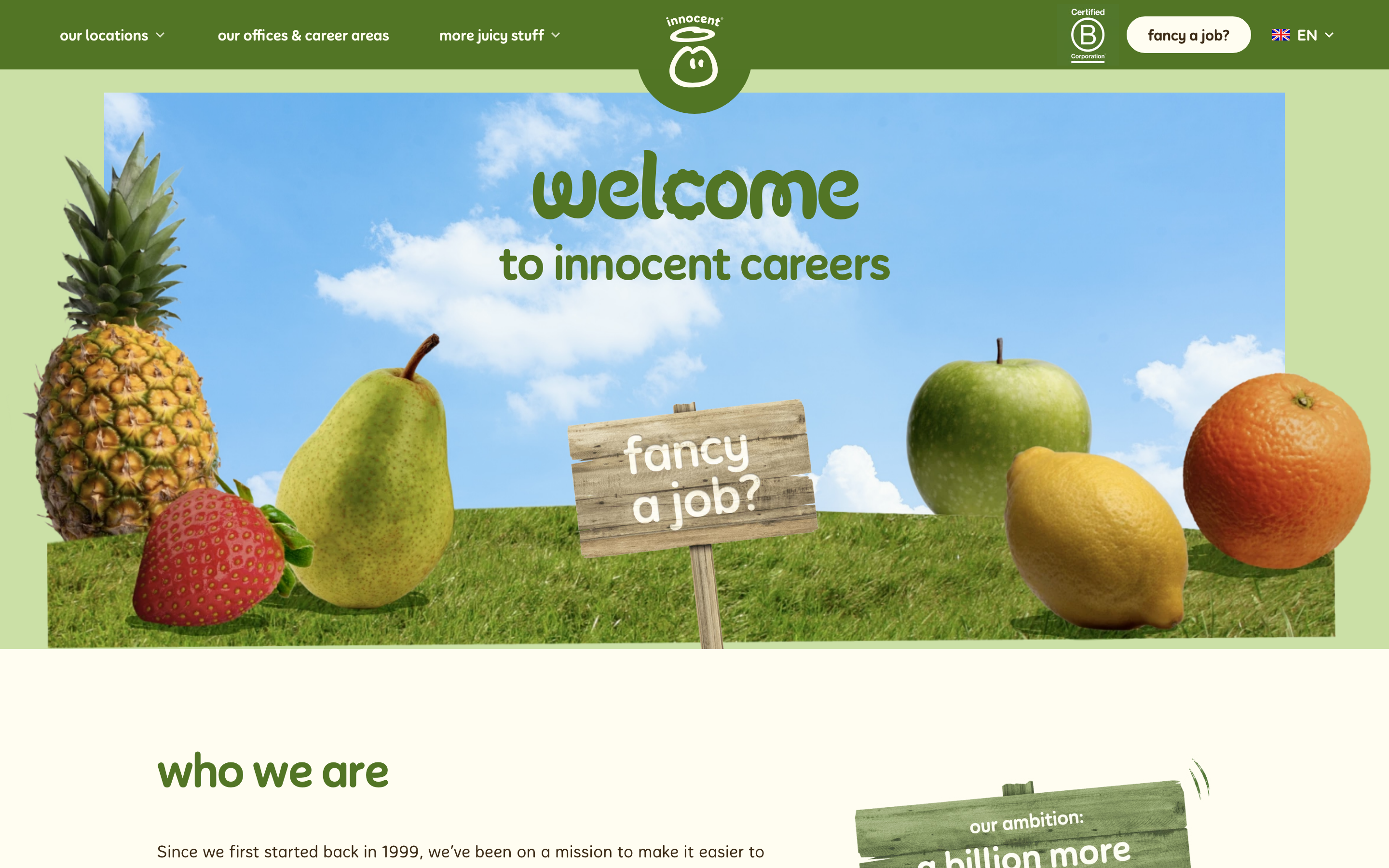 Innocent Drinks careers site