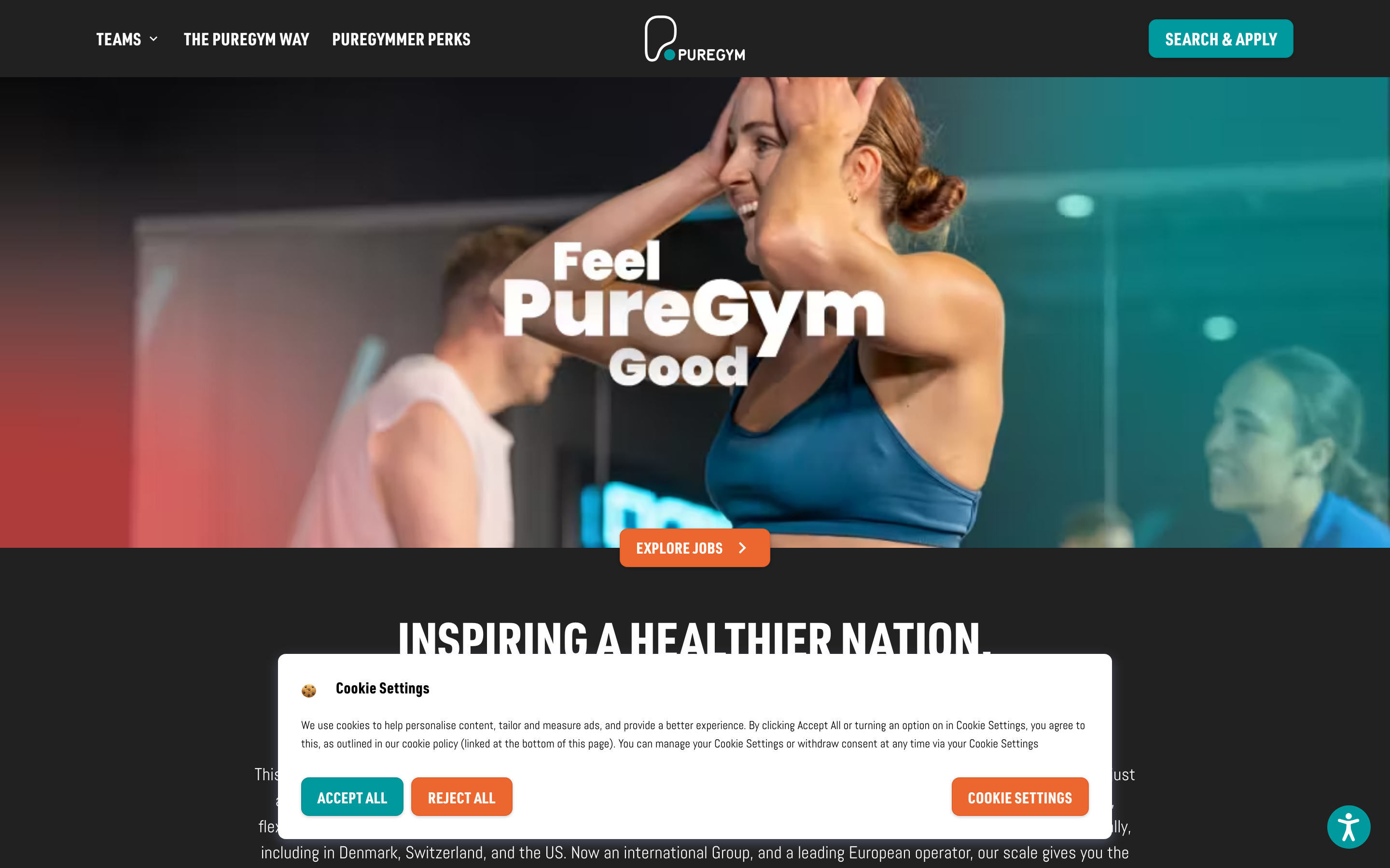 PureGym careers site